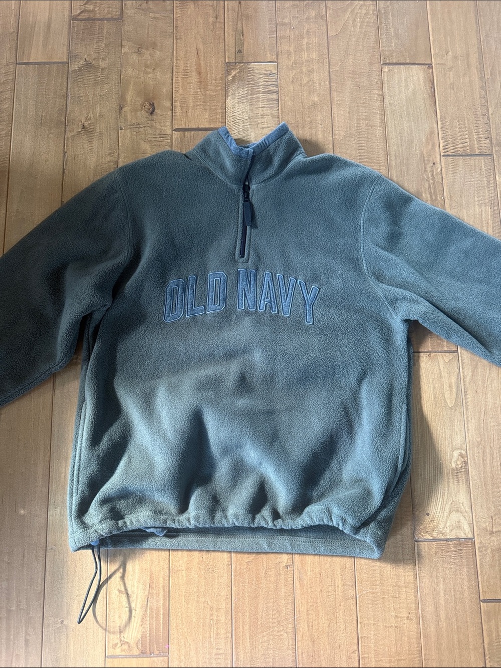 Old Navy Men's Dark Olive Green Half-Zip Fleece Pullover